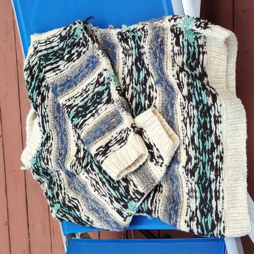 Retro Handmade Rag Wool Sweater Large - Picture 6 of 6